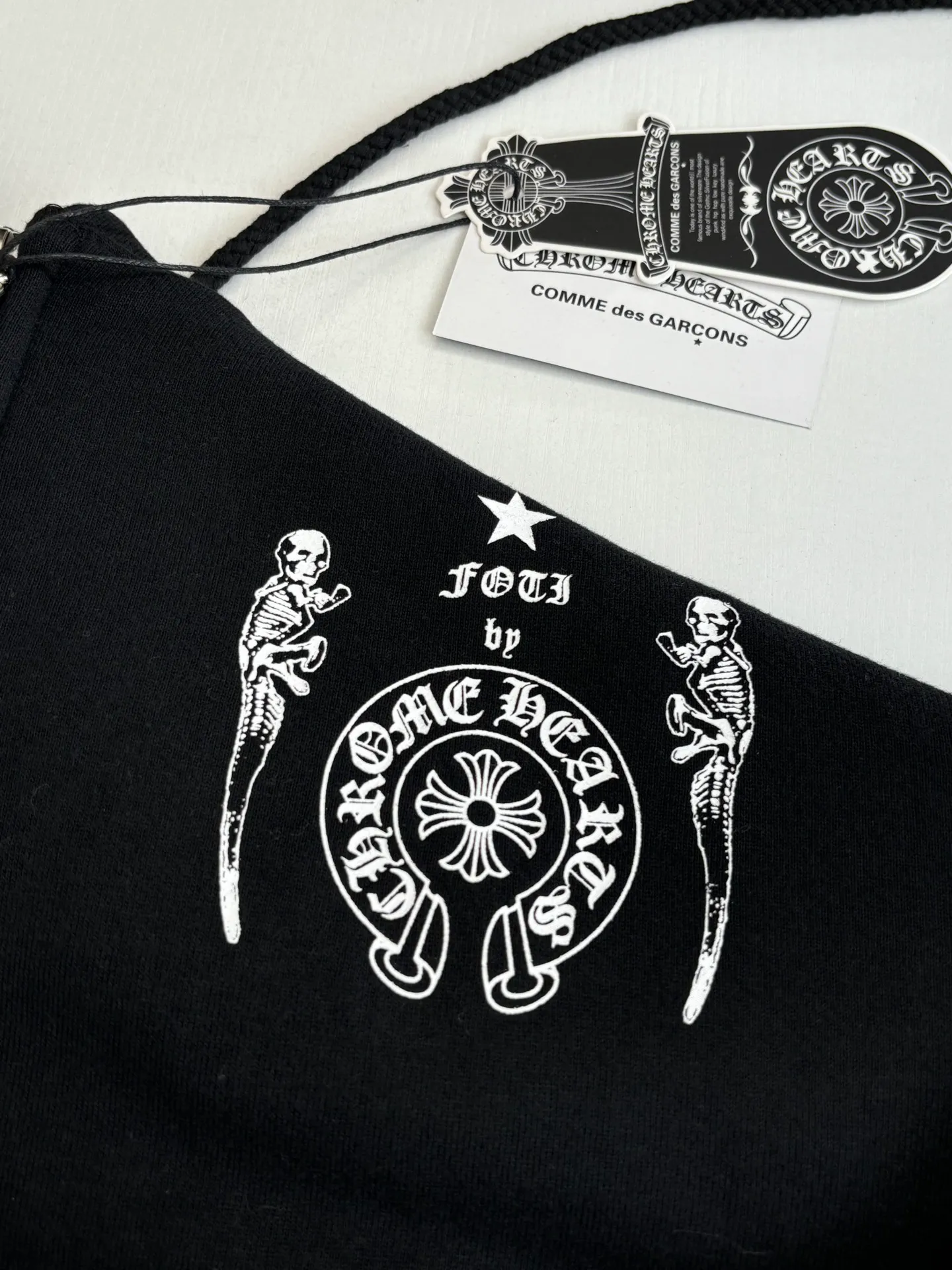 P486 Chrome Heart*/Chrome Heart Ch black skull zipper hooded sweatshirt Size: S/M/L/XL